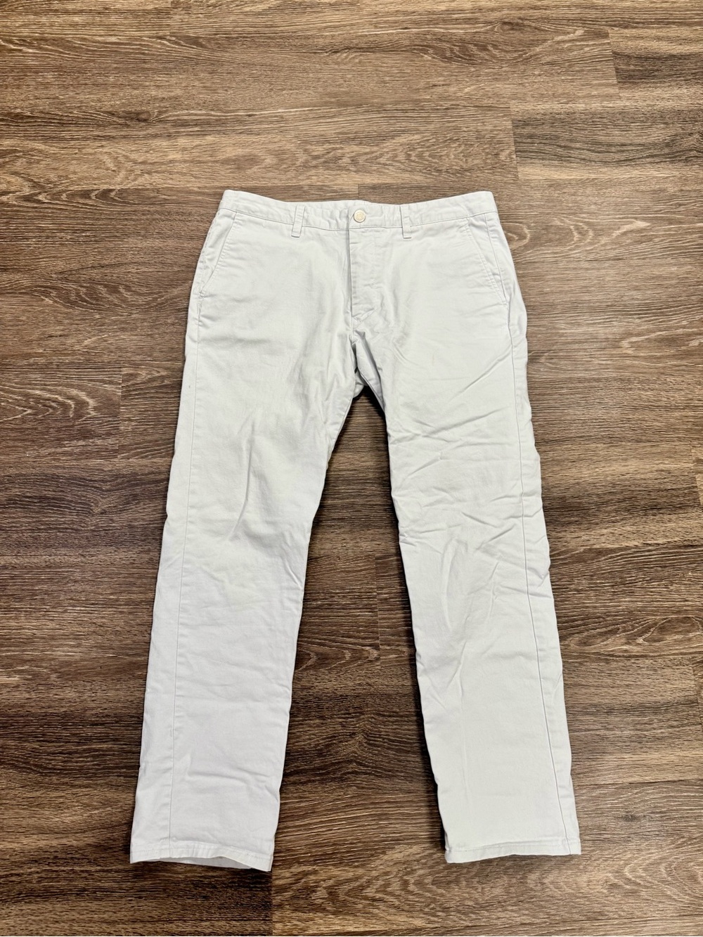 Bonobos Men’s Stretch Chino Pants 34x30 Off-White/Tan Flat Front Cotton